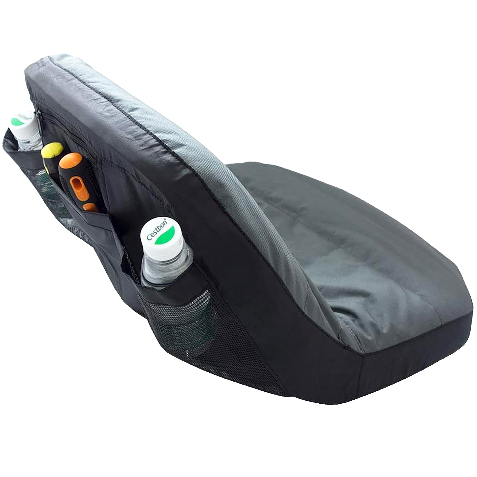 POWERWORKS Waterproof Deluxe Riding Lawn Mower Seat Cover, Medium, Black