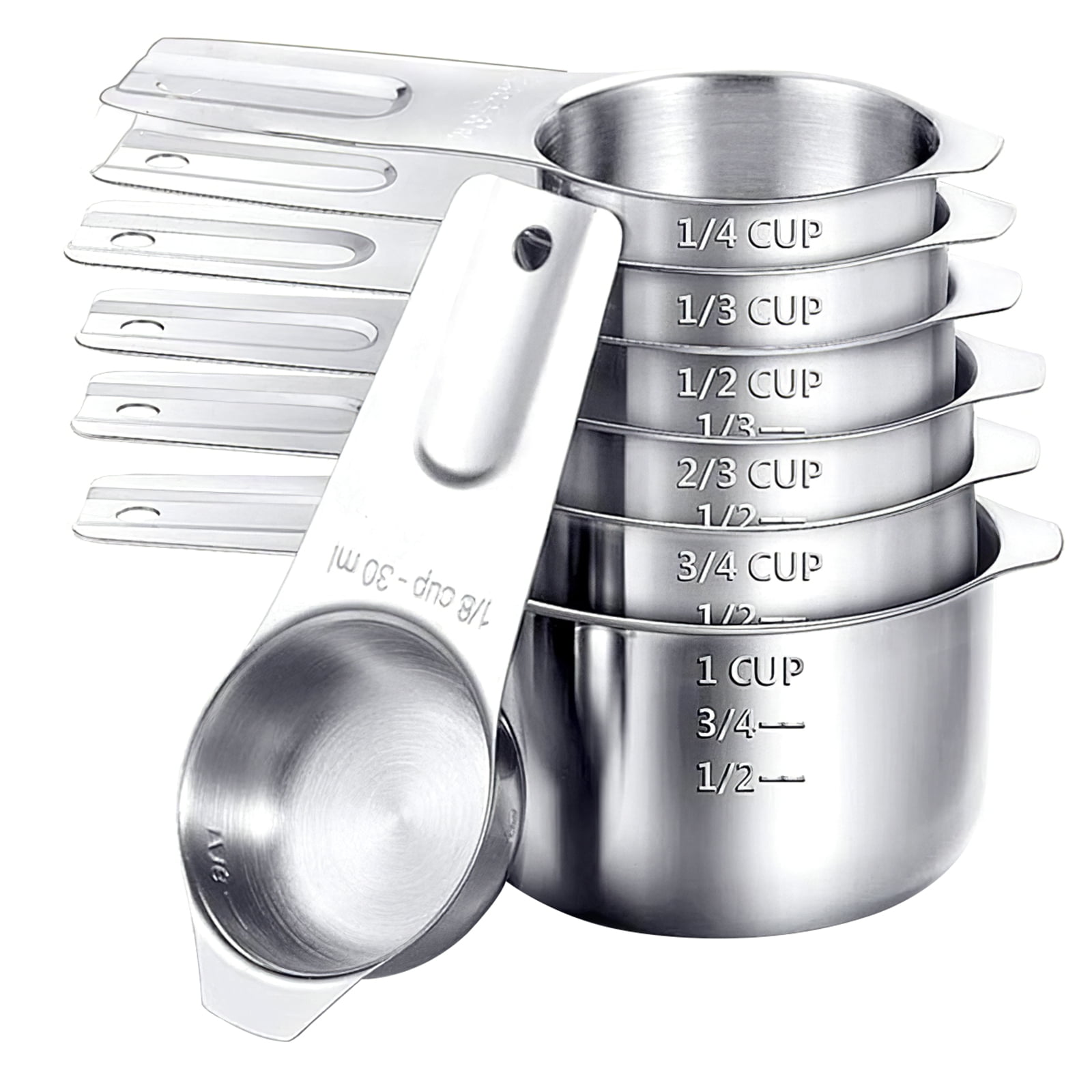 CuttleLab Stainless Steel Measuring Cups and Measuring Spoons - Set of 21