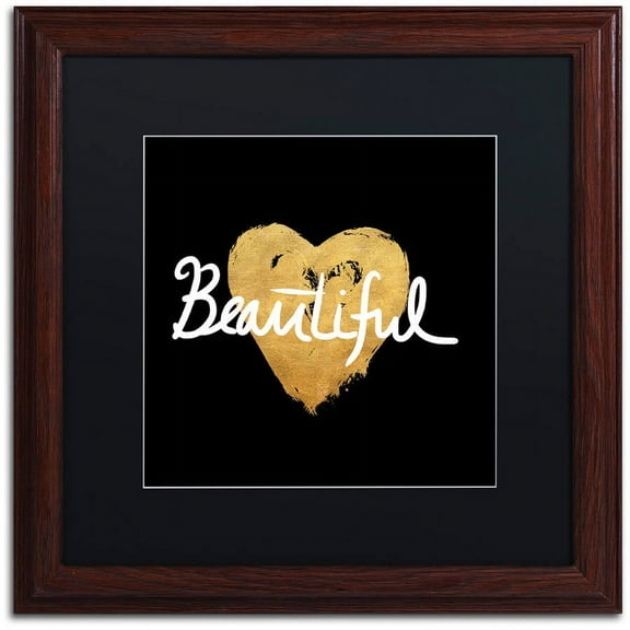 Trademark Fine Art "Beautiful On Black" Canvas Art by Lisa Powell Braun, Black Matte, Wood Frame