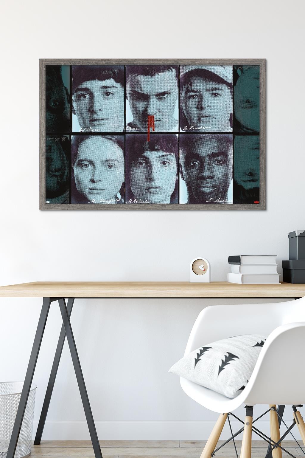 Netflix Stranger Things: Season 4 - Group Faces Wall Poster, 22.375" x 34" Framed