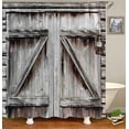 thumbnail image 3 of 4PCS/Set Vintage USA Flag Western Texas Star Shower Curtain set, Primitive Rustic Country Farmhouse Beige Wood Board Patriotic Bathroom Decor, Non-slip Bath Rugs Toilet Carpet, Berry Wreath, 3 of 7