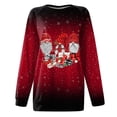thumbnail image 4 of VALMASS Long Sleeve Sweatshirt for Women Plus Size Crewneck Xmas Gnome Print Tops Christmas Casual Cozy Blouses (L, Red-K), 4 of 5