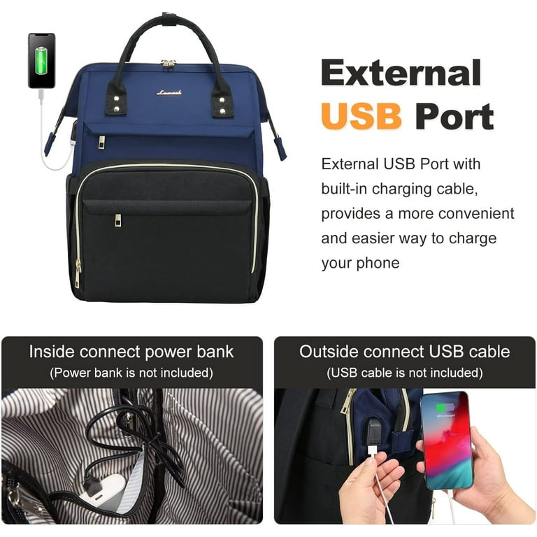 YOUI GIFTS Laptop Backpack for Women Fashion Business Computer Backpacks Travel Bags Purse Student Bookbag Teacher Doctor Nurse Work Backpack with USB