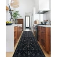 thumbnail image 3 of GLN Rugs Sumer - Indoor, Machine Washable Area Rug 2'6"x7' Moroccon Black Home Carpet, All Ages, 3 of 8