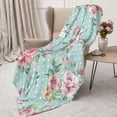 thumbnail image 3 of Rateoe Vintage Floral Pattern Flannel Throw Blanket, Ultra-soft Blanket for Bed, Couch, Car, Hypoallergenic Anti-pilling blanket-60"x50"(Vertical), 3 of 6