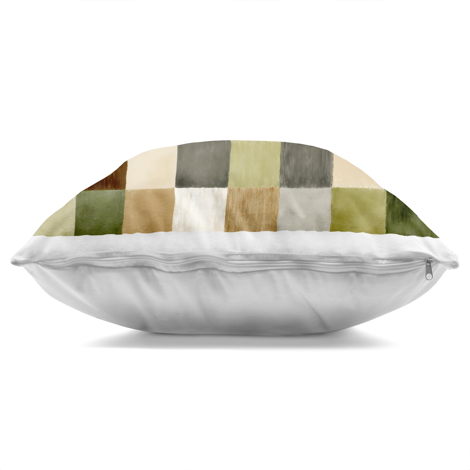 Stupell Industries Warm Checkered Patchwork Decorative Printed Throw Pillow, design by Petal Prints Design, 18 x 7 x 18