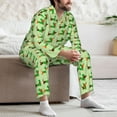 thumbnail image 7 of Picia dogs St Patrick's Day Pattern Men’s Long-Sleeve Sleepwear Set - Soft 2-Piece Loungewear with Pockets, Comfy PJs for Relaxing Nights-Large, 7 of 7