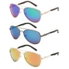 3 Packs Metal Frame Classic Aviator Spring Temple Flash Mirror Lens Fashion Sunglasses for Men for Women