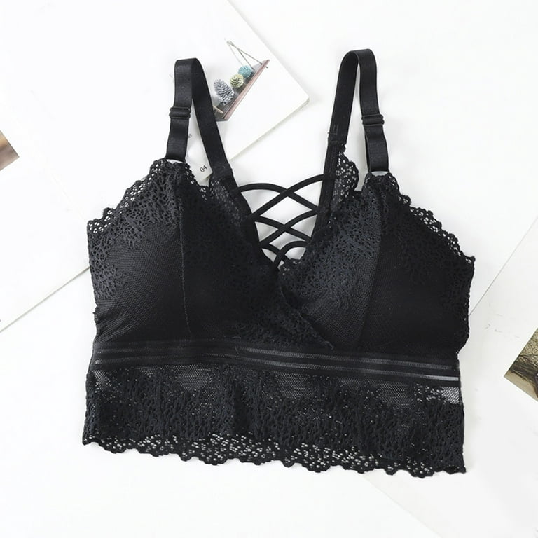 Women Lace, Padded Tube Bra straps and without straps bra (BLACK)
