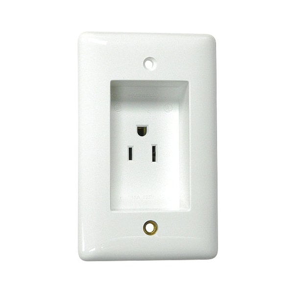 CLOCK TV RECEPTACLE TAMPER PROOF 15 AMPS WHITE per 3 Each