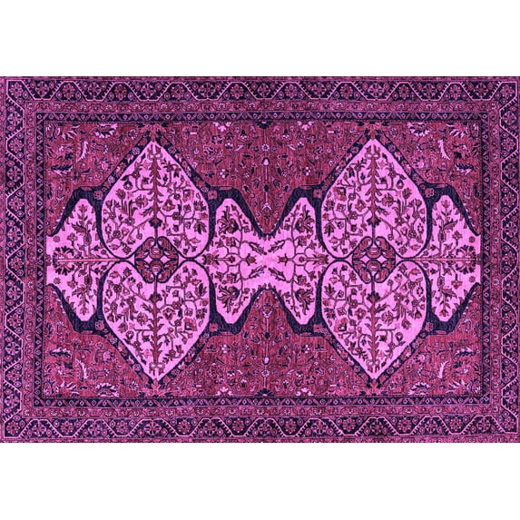 Ahgly Company Indoor Rectangle Abstract Purple Modern Area Rugs, 7' x 9'