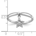 thumbnail image 5 of Primal Silver Sterling Silver Rhodium-plated Star Dangle Diamond Ring, 5 of 7