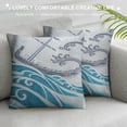 thumbnail image 3 of Orinice  Kraken Throw Pillow Cushion Cover, Viking Longship Sailing into The Waves with Scandinavian Shields Retro Display, Decorative Square Accent Pillow Case, White, 3 of 5