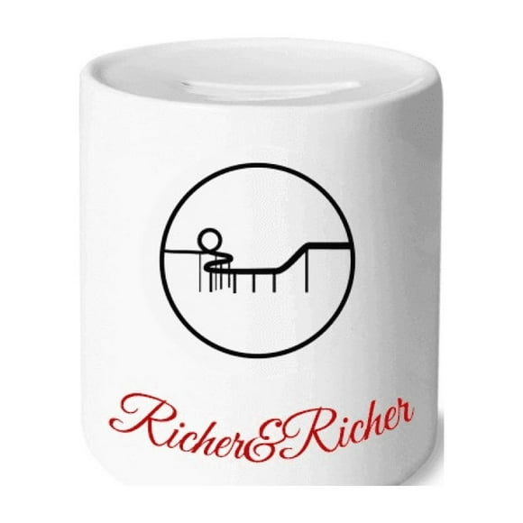 Roller Coaster Amusement Park Outline Rich and Rich Bank Saving Box Coin