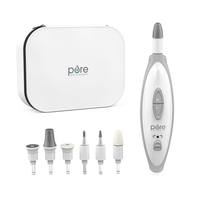 Pure Enrichment PureNails 10-Piece Professional Manicure and Pedicure Kit - Electric Nail Drill Set for Salon-Quality Grooming at Home - 7 Nail Drill