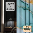 thumbnail image 3 of Turquoise Marble Blackout Curtains for Bedroom/Living Room, Pinch Pleated Black Out Curtains, Farmhouse Abstract Ombre Texture Room Darkening Window Drapes with Hooks 2 Panels, 59"x70", 3 of 8