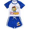 thumbnail image 1 of Venta al por mayor de ropa de juego Kawaii Fun Squad, conjunto de camisas de verano para niños, camisetas de algodón, camisetas de dibujos animados, trajes deportivos para niñas pequeñas zhangmenya LED, 1 of 2