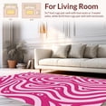 thumbnail image 2 of ODIKA 6' x 9' Machine Washable Non-Slip Area Rug, Abstract Wavy-Line High Traffic Rug, Pink, 368724, 2 of 7