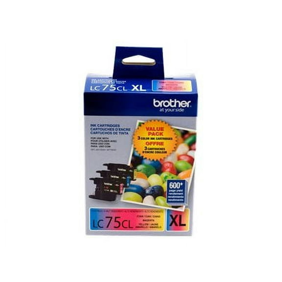 Brother Genuine LC753PKS High-Yield Printer Ink Cartridges, Cyan/Magenta/Yellow