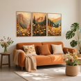 thumbnail image 4 of FCCUYE Dark Moody Boho Wildflowers Wall Art Set(16"x24"), 3 Pieces Vintage Mid Century Modern Floral Framed Canvas Artwork, Large French Penoy Botanical Wall Decor for Office Bedroom Living Room, 4 of 6