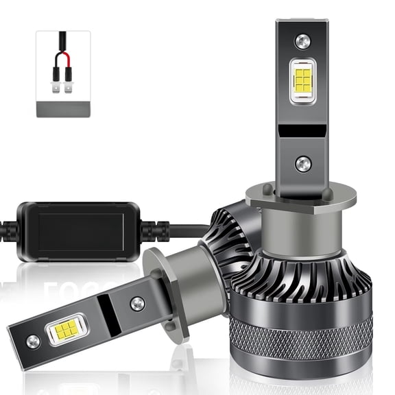 Super Bright LED Headlight Bulbs Conversion Kit, 6000K Cool White Plug and Play High Low Beam Fog Lights Bulb Replacement, Fits H1 H4 H7 H11 9005 9006, Pack of 2