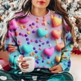 thumbnail image 5 of Holiday Sweatshirts for Women Loose Fitted Heart Long Sleeve Crew Neck Pullover Casual Love Valentine Teacher Tshirts Trendy Drop Shoulder Valentines Day Outfit, 5 of 7