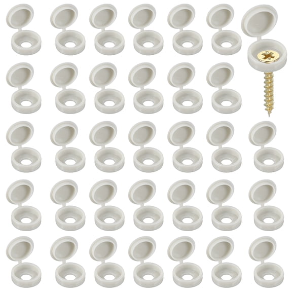 Screw Snap Covers, Plastic Hinged Screw Cover Caps for Home Furniture 6 mm & 200 Pack & Light Gray