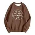 thumbnail image 4 of Women Long Sleeve Sweatshrts 2025 Fall Novelty Print Crewneck Tunic Tops Trendy Casual Comfy Relaxed Fit Pullover Blouses Brown XXL, 4 of 4