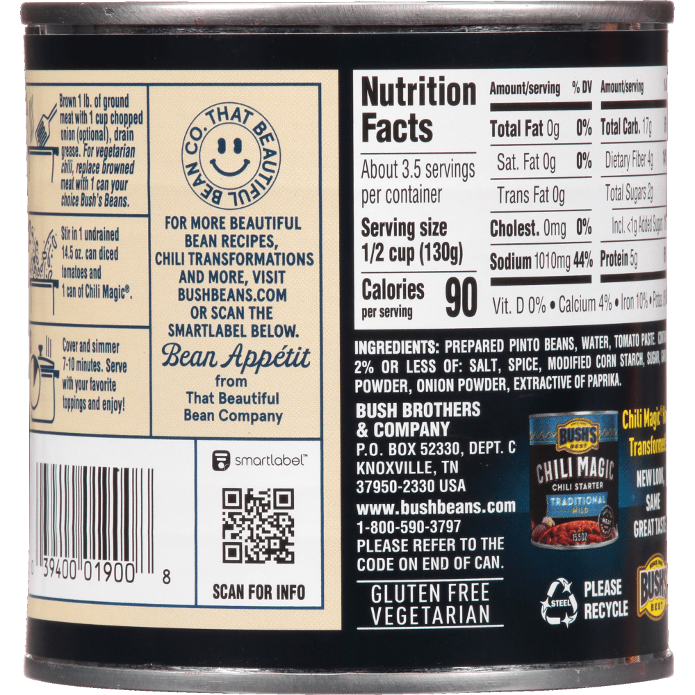 Bush's Classic Homestyle Chili Magic, Canned Beans, 15.5 oz Can