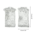 thumbnail image 3 of Unique Bargains 1 Pair Sunblock Fingerless Gloves Floral Half Finger Sun Block Driving Gloves for Women White, 3 of 5