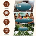 thumbnail image 7 of Blue Ombre Round Tablecloth, Fitted Table Cover with Elastic for 36"-44" Round Tables, Contemporary Gradient Abstract Art Table Cloth Outdoor Indoor Dinning Party Waterproof Tablecloths, 7 of 7
