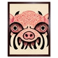 thumbnail image 1 of Tribal Pattern Pig Hog Mask Wild Boar Illustration Art Print Framed Poster Wall Decor 12x16 inch, 1 of 5