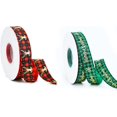 thumbnail image 1 of 2 Roll Christmas Ribbon, 2cm, 25 Yard, Red and Green Merry Wrapping Ribbon for Craft Wreath Decor Bow Flower Bouquet, 1 of 7