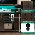 thumbnail image 4 of DreamCurship Modern Farmhouse Corner TV Stand for TVs Up to 55 Inch, Entertainment Center with Adjustable Shelves for Living Room, Brown, 4 of 7