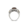 thumbnail image 4 of 3.10 Carat (Ctw) Cushion-Cut Smoky Quartz Ring in Antiqued Sterling Silver for Women, 4 of 6