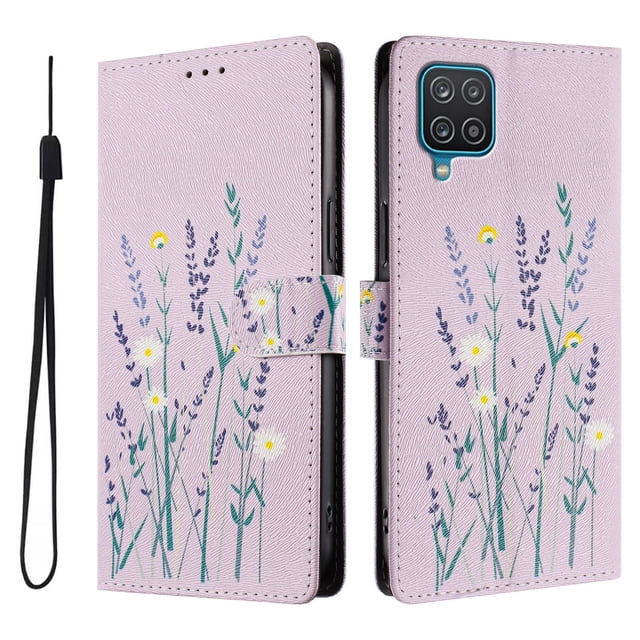 FOXDOCK Funda Tipo Cartera para Samsung Galaxy A12/M12 con Soporte y Correa – Diseño de Patrones Lindos