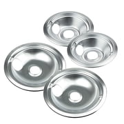 Chrome Range Drip Pans compatible with GE,Hotpoint and Kenmore Electric Stove - Replacement for WB31T10010,WB31T10011 (4 Pack,2pcs 6" and 2pcs 8")