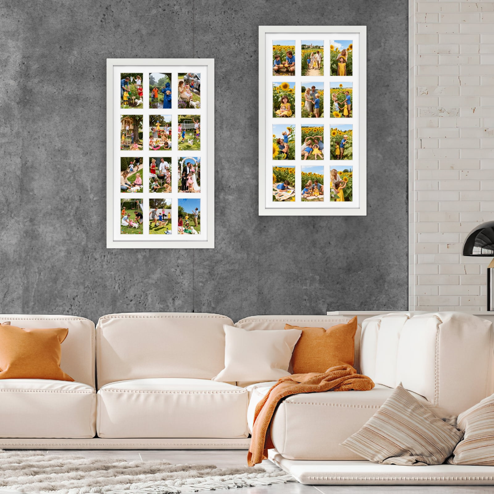 12 Opening 4x6 Collage Picture Frames,  White Photo Frames for Gallery Wall, Set of 2