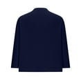 thumbnail image 4 of Fartey Women's 3/4 Sleeve Shrugs Cardigan Lightweight Cropped Tops Fall Knitted Open Front Business Casual Solid Color Work Cardigans Dark Blue XL, 4 of 7