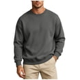 thumbnail image 3 of RongHuan Mens Sweatshirt Crewneck Long Sleeve Sweatshirts Soft Fall Winter Pullover Tops, 3 of 7