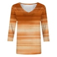 thumbnail image 4 of Tqcoqu Women's V Neck Tunic Tops,3/4 Sleeve Gradient Print Casual Loose Daily Wear Tops,Khaki Women's S-XXL, 4 of 7