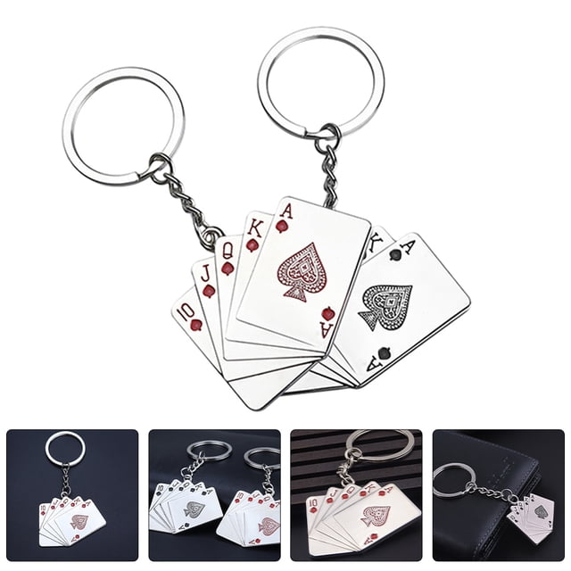 4pcs Playing Cards Keychain Poker Themed Keychain Funny Novelty Keychain Deck of Cards Keychain Circus Party Favor, Backpack Keychain Decoration