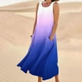 thumbnail image 2 of FAIWAD Robes d'Été Grande Taille pour Femmes 2024 Sans Manches Décontractées Robe Maxi Dégradé Boho Plage Robe Débardeur, 2 of 5