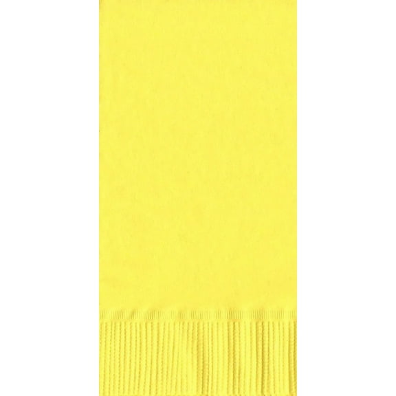 600 -  (12 Pks of 50) 2 Ply Plain Solid Colors Luncheon Dinner Napkins Paper - Yellow