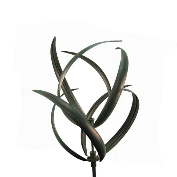 Huge Double Blade Kinetic Wind Spinner Rustic Metal Garden Art Yard Lawn Decor