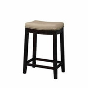 Linon Hampton Fabric Top Counter Stool, Beige, 24 inch Seat Height