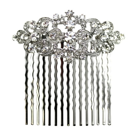 Hair Comb Clear Crystal For Flower Girl Bridal Bridesmaid Wedding Party (Best Flowers For Bridal Hair)