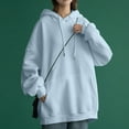 thumbnail image 2 of Cute Sweatshirts for Women Solid Color Sweatshirt Womens Daily Long Casual Down For Womens Pocket Hooded Sweatshirts Pullover Sleeve Button V Drawstring Hoodies Neck Women's Hoodies Sweatshirts, 2 of 7
