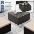thumbnail image 6 of SUNCROWN 5-Piece Outdoor Patio Sectional Furniture Set, Wicker Modular Conversation Sofa with Coffee Table, Ottoman, and Dark Gray Cushions, All-Weather Rattan Sectional for Backyard, Garden,Brown, 6 of 9