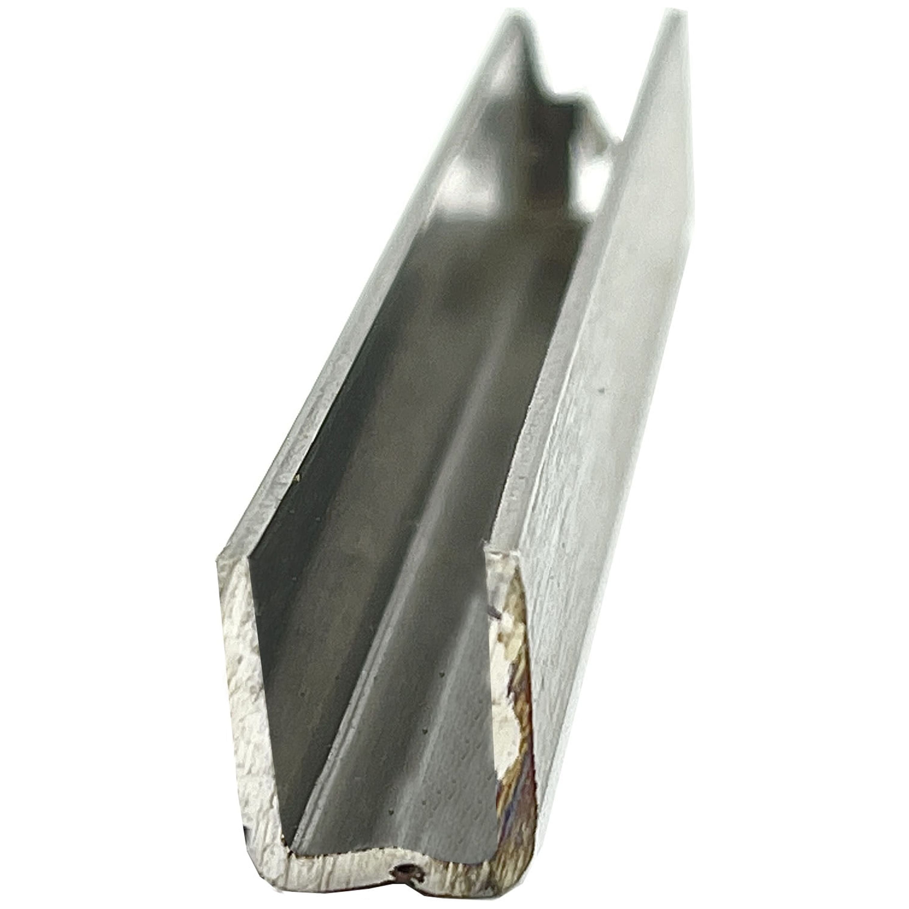 CRL SAC14BS98 Brushed Stainless 1/4" Radiused Back U-Channel - 98" Stock Length